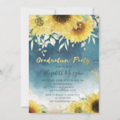 Rustikale Sonnenblumen, Blätter Lichter Abschluss Einladung (Vorderseite)