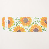 Rustikale Sonnenblumen Blätter Personalisierter Na Yogamatte (Vorderseite (Horizontal))