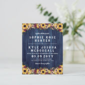 Rustikale Sonnenblumen Blaues Holz 2 in 1 Budget H (Stehend Vorderseite)