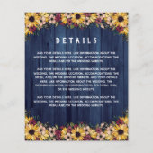 Rustikale Sonnenblumen Blaues Holz 2 in 1 Budget H (Rückseite)