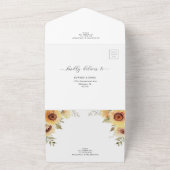Rustikale Sonnenblumen Blumenblume Boho Hochzeiten All In One Einladung (Außenbereich)