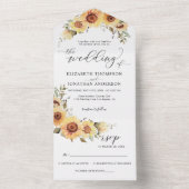 Rustikale Sonnenblumen Blumenblume Boho Hochzeiten All In One Einladung (Innen Boden)