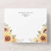 Rustikale Sonnenblumen Blumenblume Boho Hochzeiten All In One Einladung (Rückseite)