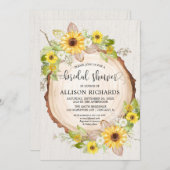 Rustikale Sonnenblumen Blumendusche Einladung (Vorne/Hinten)