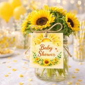 Rustikale Sonnenblumen-Blumenfeier Geschenkanhänger