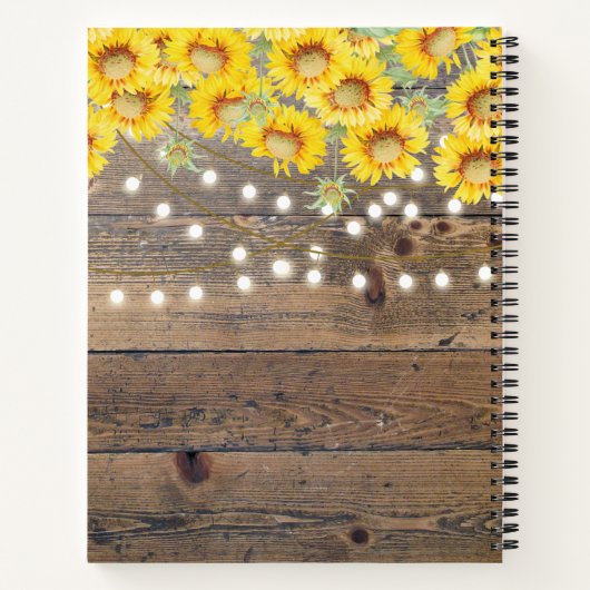 Rustikale Sonnenblumen Blumenstrauß Rezept Notizblock (Rückseite)