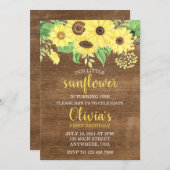 Rustikale Sonnenblumen Blumenwald Sommer Erster Ge Einladung (Vorne/Hinten)
