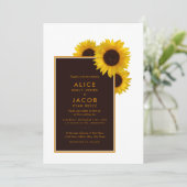 Rustikale Sonnenblumen - Blumenzehen Einladung (Stehend Vorderseite)