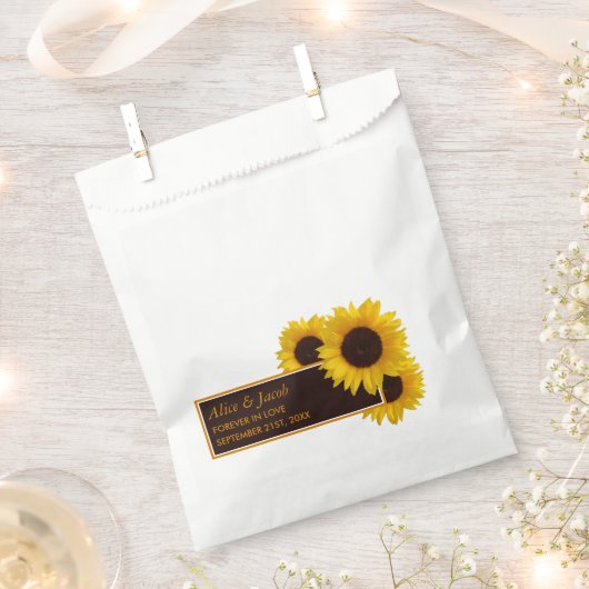 Rustikale Sonnenblumen - Blumenzehen Geschenktütchen (Ausgeschnitten)
