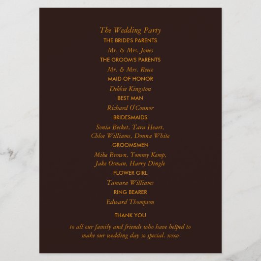 Rustikale Sonnenblumen - Blumenzehen Programm (Rückseite)