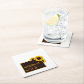 Rustikale Sonnenblumen - Blumenzehen Rechteckiger Pappuntersetzer (Vor Ort)
