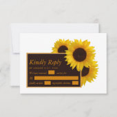 Rustikale Sonnenblumen - Blumenzehen RSVP Karte (Vorderseite)