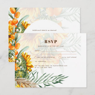 Rustikale Sonnenblumen Blumenzehen RSVP Postkarte