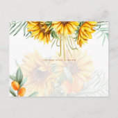 Rustikale Sonnenblumen Blumenzehen RSVP Postkarte (Rückseite)