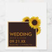 Rustikale Sonnenblumen - Blumenzehen Weinetikett (Einzelnes Label)