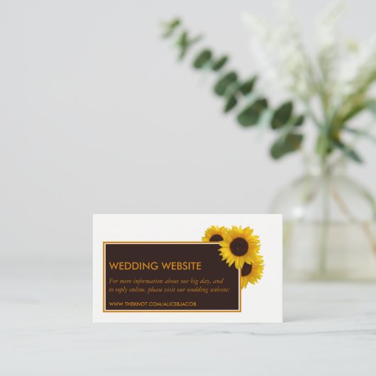 Rustikale Sonnenblumen - Blumenzwiebelwebsite Begleitkarte (Stehend Vorderseite)