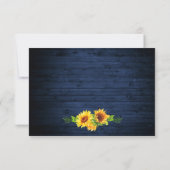 Rustikale Sonnenblumen Blütenblume Lee Blauer Holz RSVP Karte (Rückseite)