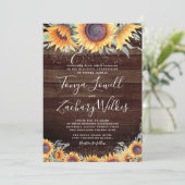 Rustikale Sonnenblumen Blütenlandschaft Einladung  (Stehend Vorderseite)