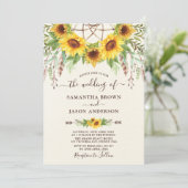 Rustikale Sonnenblumen Boho Dreamctacher Hochzeit Einladung (Stehend Vorderseite)