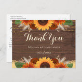 Rustikale Sonnenblumen Boho Rose Hochzeit Vielen D Postkarte (Vorne/Hinten)