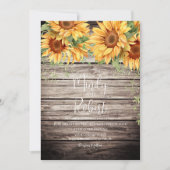 Rustikale Sonnenblumen Bouquet Wasserfarbenhochzei Einladung (Vorderseite)