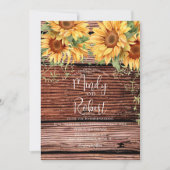 Rustikale Sonnenblumen Bouquet Watercolor Wedding Einladung (Vorderseite)