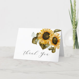 Rustikale Sonnenblumen Brautdusche Dankeskarten Dankeskarte