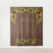 Rustikale Sonnenblumen Brautparty Barn Foto Stand Wandteppich (Vorderseite)
