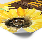 Rustikale Sonnenblumen Brautparty Foto Prop Rahmen Poster (Ecke)