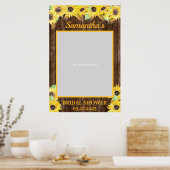 Rustikale Sonnenblumen Brautparty Foto Prop Rahmen Poster (Küche)