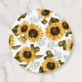 Rustikale Sonnenblumen Brautparty Gefälligkeitstag Geschenkanhänger (Rückseite)