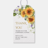 Rustikale Sonnenblumen Brautparty Geschenktasten Geschenkanhänger (Vorderseite)