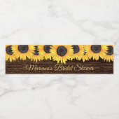 Rustikale Sonnenblumen Brautparty Wasserflaschenetikett (Einzelnes Label)