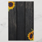 Rustikale Sonnenblumen Budget schicke Hochzeitskar Flyer (Hinten)