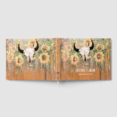 Rustikale Sonnenblumen Bull Skull Western Floral Gästebuch (Voll)