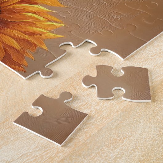 Rustikale Sonnenblumen Burlap Mason Jar Puzzle (Seite)