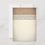 Rustikale Sonnenblumen Burlap Navy Hochzeit RSVP (Rückseite)