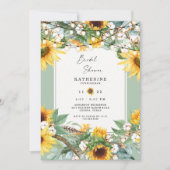 Rustikale Sonnenblumen Burst String Lights Bridal Einladung (Vorderseite)