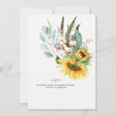 Rustikale Sonnenblumen Burst String Lights Bridal Einladung (Rückseite)