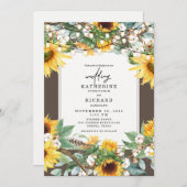 Rustikale Sonnenblumen Burst String Lights Einladung (Vorne/Hinten)