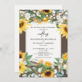 Rustikale Sonnenblumen Burst String Lights Eltern Einladung (Vorne/Hinten)