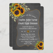Rustikale Sonnenblumen Chalkboard Hochzeit Einladung (Vorne/Hinten)