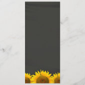 Rustikale Sonnenblumen Chalkboard Hochzeitsmenü Menükarte (Rückseite)