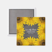 Rustikale Sonnenblumen Chalkboard Save the Date Ho Magnet (Vorderseite/Rückseite)