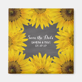 Rustikale Sonnenblumen Chalkboard Save the Date Ho Magnet (Vorne)