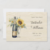 Rustikale Sonnenblumen-Champagner-Save-the-Date-Ka Save The Date (Vorderseite)