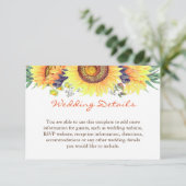 Rustikale Sonnenblumen Chic Clean Wedding Details Begleitkarte (Stehend Vorderseite)