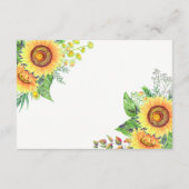 Rustikale Sonnenblumen Chic Clean Wedding Details Begleitkarte (Rückseite)