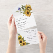 Rustikale Sonnenblumen Country Style Sommer Hochze All In One Einladung (Abreißen)