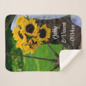 Rustikale Sonnenblumen Cowboy Boots Wedding Keepak Sherpadecke (Vorderseite (Horizontal))